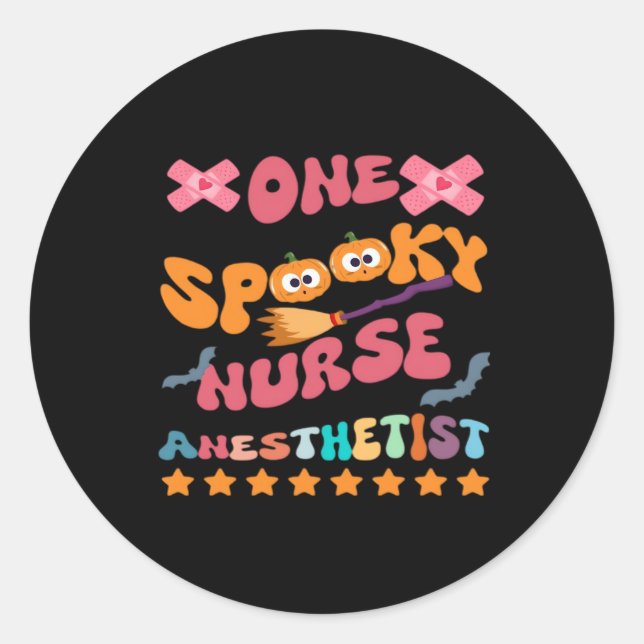 Sticker Rond Infirmière anesthésiste - Une infirmière Éffrayant (Devant)