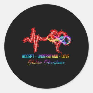 Sticker Rond Infirmière Autisme Accepter Comprendre Amour Autis