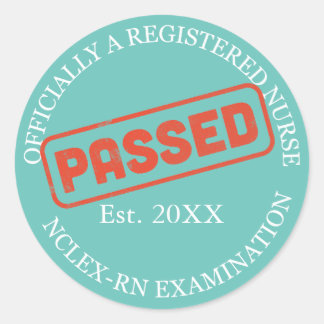 Sticker Rond infirmière autorisée - a réussi nclex-rn