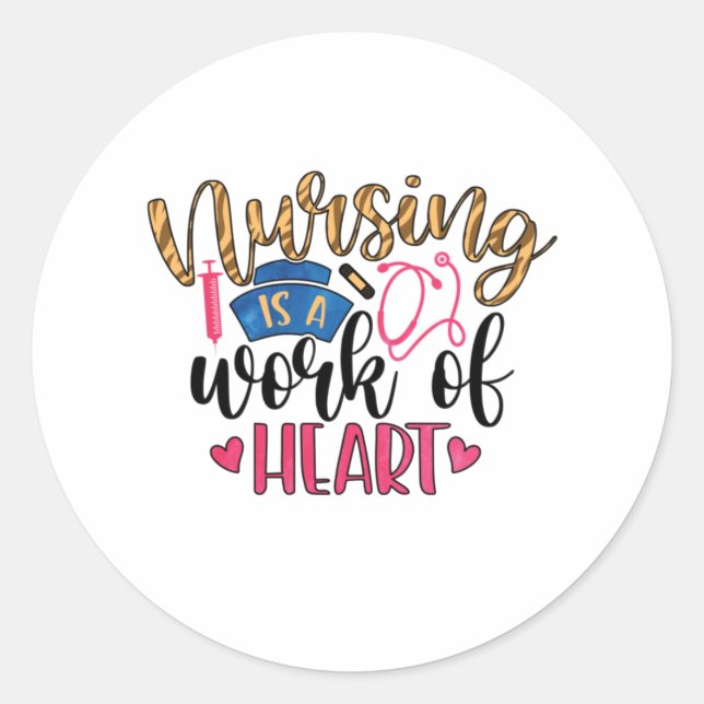 Sticker Rond Infirmière Cadeau Infirmière Infirmière Est Une Oe (Devant)
