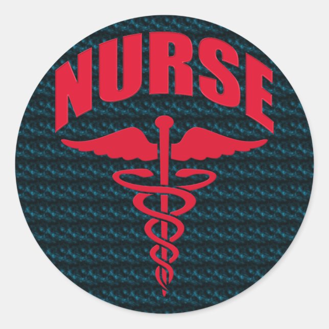 Sticker Rond Infirmière Caduceus Red (Devant)