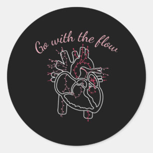 Sticker Rond Infirmière cardiaque Anatomie Cardiologie Flux car