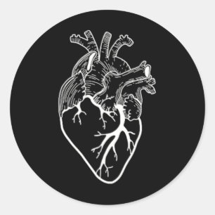 Sticker Rond Infirmière cardiaque anatomique