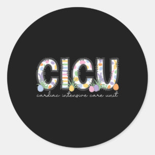 Sticker Rond Infirmière Cicu Pâques Cardiaque Soins intensifs I
