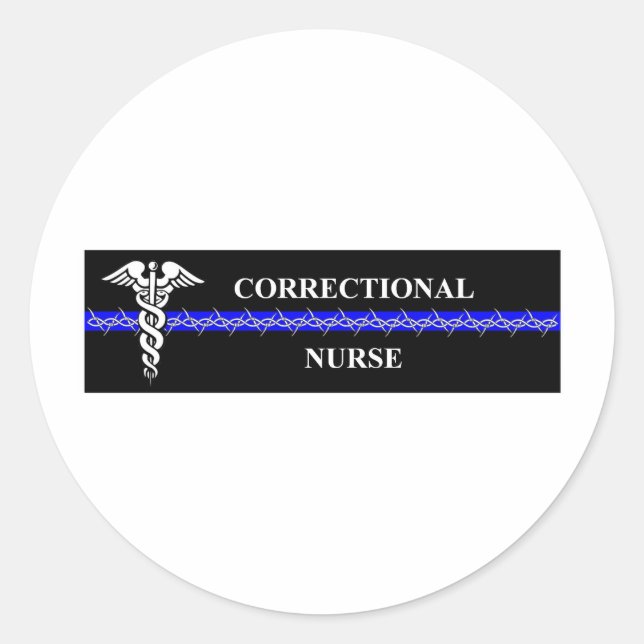 Sticker Rond Infirmière correctionnelle (Devant)