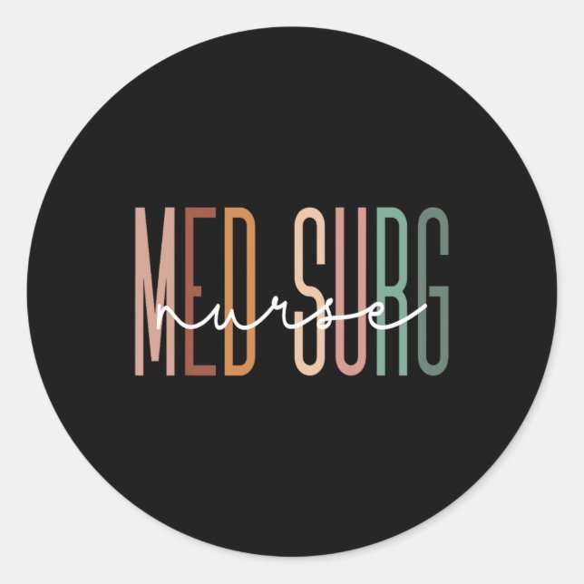 Sticker Rond Infirmière de chirurgie Médicale de chirurgie Appr (Devant)