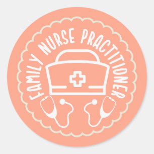 Sticker Rond Infirmière de famille