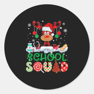 Sticker Rond Infirmière de l'équipe scolaire renne buffle carre