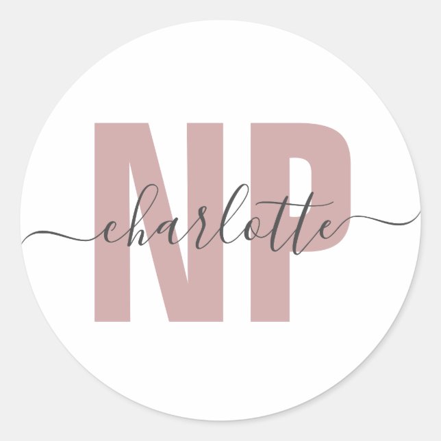 Sticker Rond Infirmière de NP personnalisée Praticien Diplôme C (Devant)