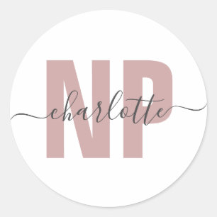 Sticker Rond Infirmière de NP personnalisée Praticien Diplôme C