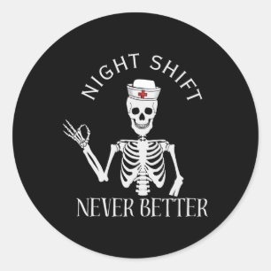 Sticker Rond Infirmière De Nuit Drôle Icu Rn Er Cvicu Nicu Ed N