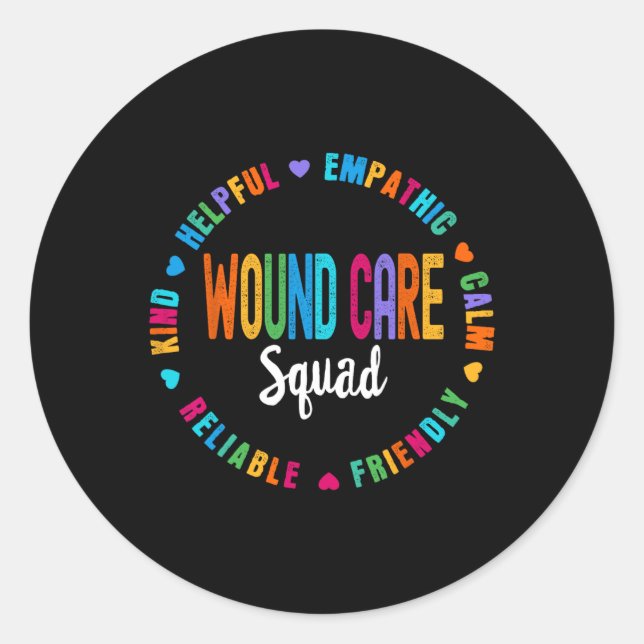 Sticker Rond Infirmière de soins de santé Escadron Appréciation (Devant)