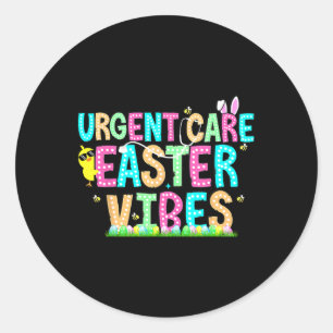 Sticker Rond Infirmière des soins d'urgence Lapin Jour de Pâque