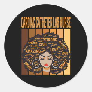 Sticker Rond Infirmière du laboratoire de cathétérisme cardiaqu