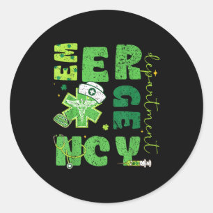 Sticker Rond Infirmière du service des urgences Saint-Patrick's