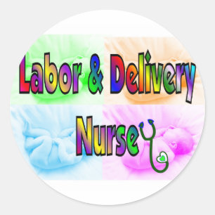 Sticker Rond Infirmière du travail et de la prestation