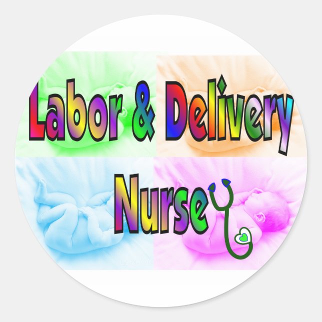 Sticker Rond Infirmière du travail et de la prestation (Devant)