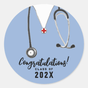 Sticker Rond Infirmière École de soins infirmiers Graduation Cl