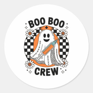 Sticker Rond Infirmière éffrayante Halloween jolie dentelle Gho