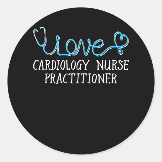 Sticker Rond Infirmière en cardiologie Praticien Stethoscope (Devant)