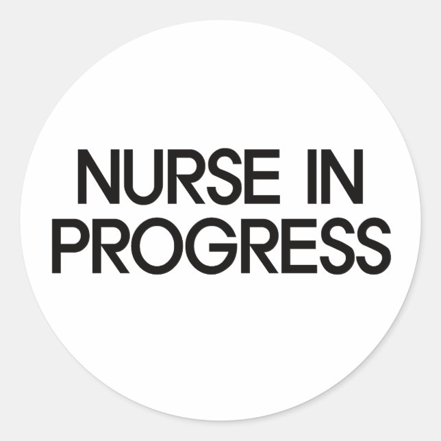Sticker Rond Infirmière en cours (Devant)
