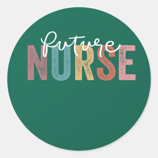 Sticker Rond Infirmière En Cours École De Soins Infirmiers Futu (Devant)