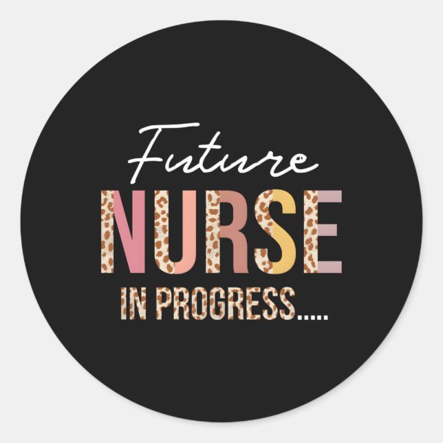 Sticker Rond Infirmière En Cours École De Soins Infirmiers Futu (Devant)