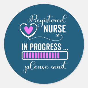 Sticker Rond Infirmière En Cours Veuillez Attendre