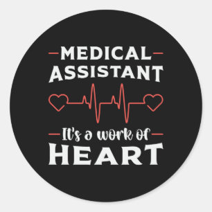 Sticker Rond Infirmière en médecine cardiaque adjointe Médicale
