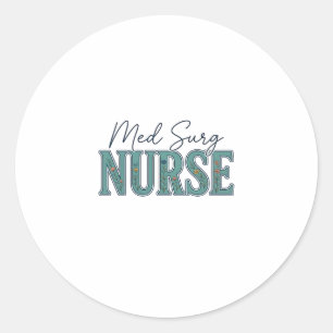 Sticker Rond Infirmière en médecine chirurgicale dessin floral 