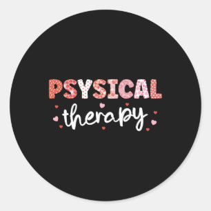 Sticker Rond Infirmière en physiothérapie Saint Valentin Rn Icu
