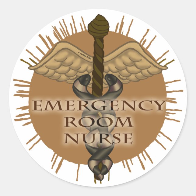Sticker Rond infirmière ER Caduceus (Devant)