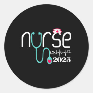 Sticker Rond Infirmière Est 2025 Rn Infirmière Gradua