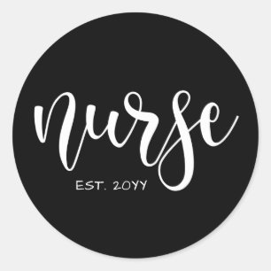 Sticker Rond Infirmière Est Année sur mesure Étudiante Infirmiè