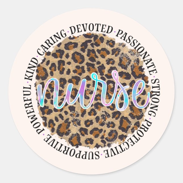 Sticker Rond "Infirmière" et traits inspirants - Empreinte de l (Devant)