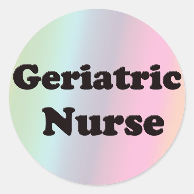 Sticker Rond Infirmière gériatrique (Devant)