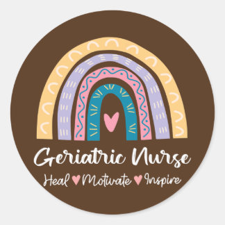 Sticker Rond Infirmière gériatrique Motivation de guérison Insp