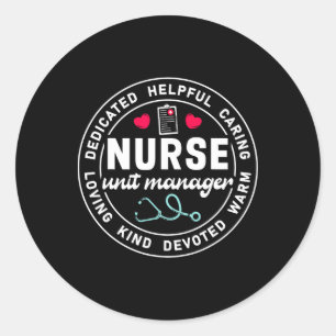 Sticker Rond Infirmière Gestionnaire de l'unité Appréciation Co