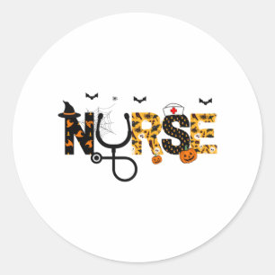 Sticker Rond Infirmière Halloween