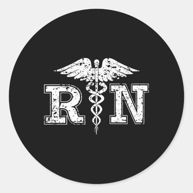 Sticker Rond Infirmière Infirmière Agréée Rn Pour Infirmières (Devant)