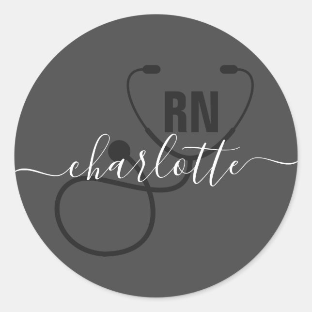 Sticker Rond Infirmière inscrite à la RN personnalisée (Devant)