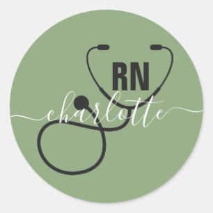 Sticker Rond Infirmière inscrite à la RN personnalisée