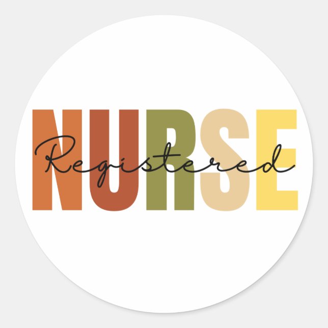 Sticker Rond Infirmière inscrite RN CUTE (Devant)