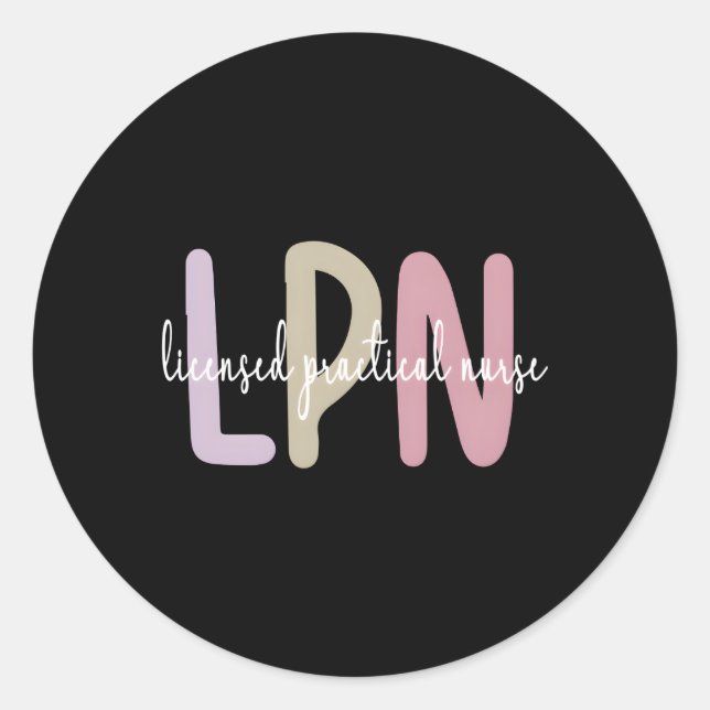 Sticker Rond Infirmière La Meilleure Pratique Infirmière Lpn In (Devant)