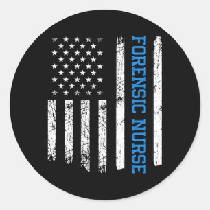Sticker Rond Infirmière légale Usa American Flag Infirmière cor