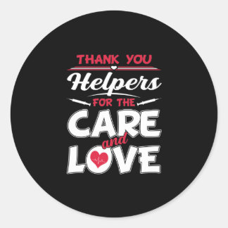 Sticker Rond Infirmière | Merci Aide Pour Les Soins Et L'Amour