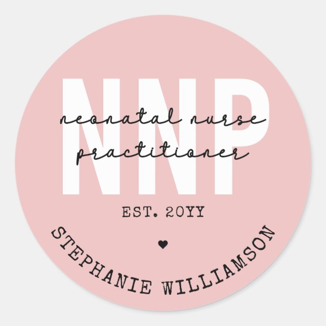 Sticker Rond Infirmière néonatale NNP personnalisée (Devant)