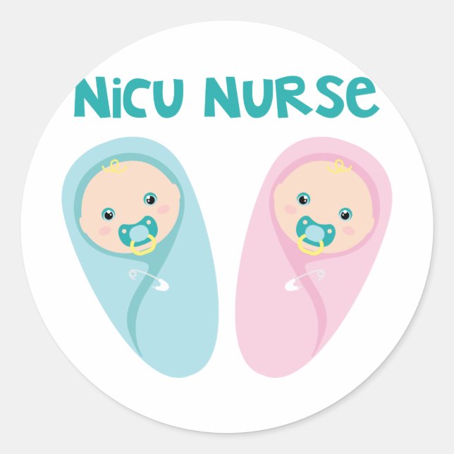 Sticker Rond Infirmière NICU (Devant)