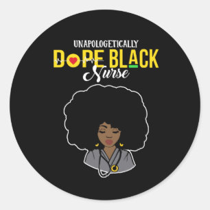 Sticker Rond Infirmière noire sans apologie