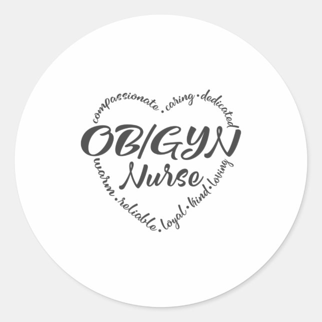 Sticker Rond Infirmière OBGYN, OB-GYN, obstétricien de gyn ob (Devant)